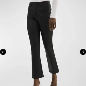 $990 La Marque Faris Black Flared Leather Pants Size 4